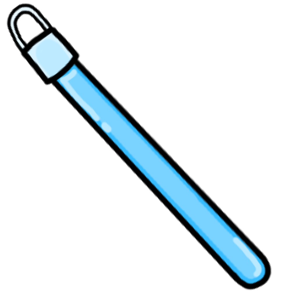 A blue glowstick